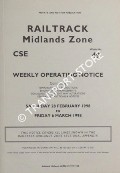 Book cover of Weekly Operating Notice containing Temporary Speed Restrictions, Engineering Arrangements, Signalling & Permanent Way Alterations, General Instructions and Notices, 28 February to 6 March 1998 by Railtrack Midlands